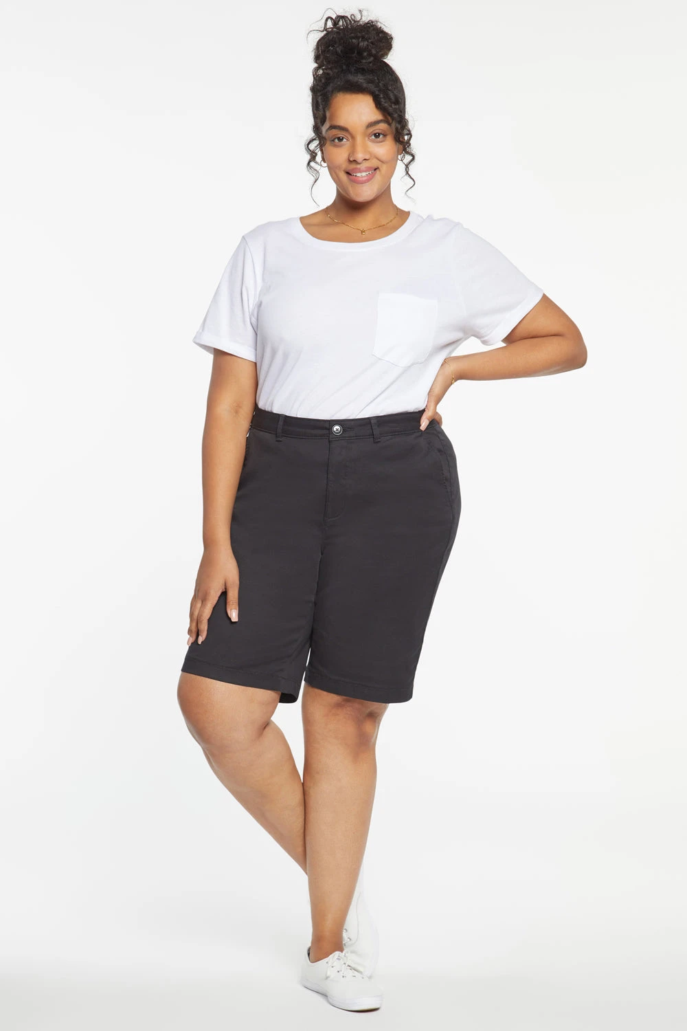 Bermuda Shorts In Plus Size - Black 5 Bermuda Shorts In Plus Size - Black - Image 5