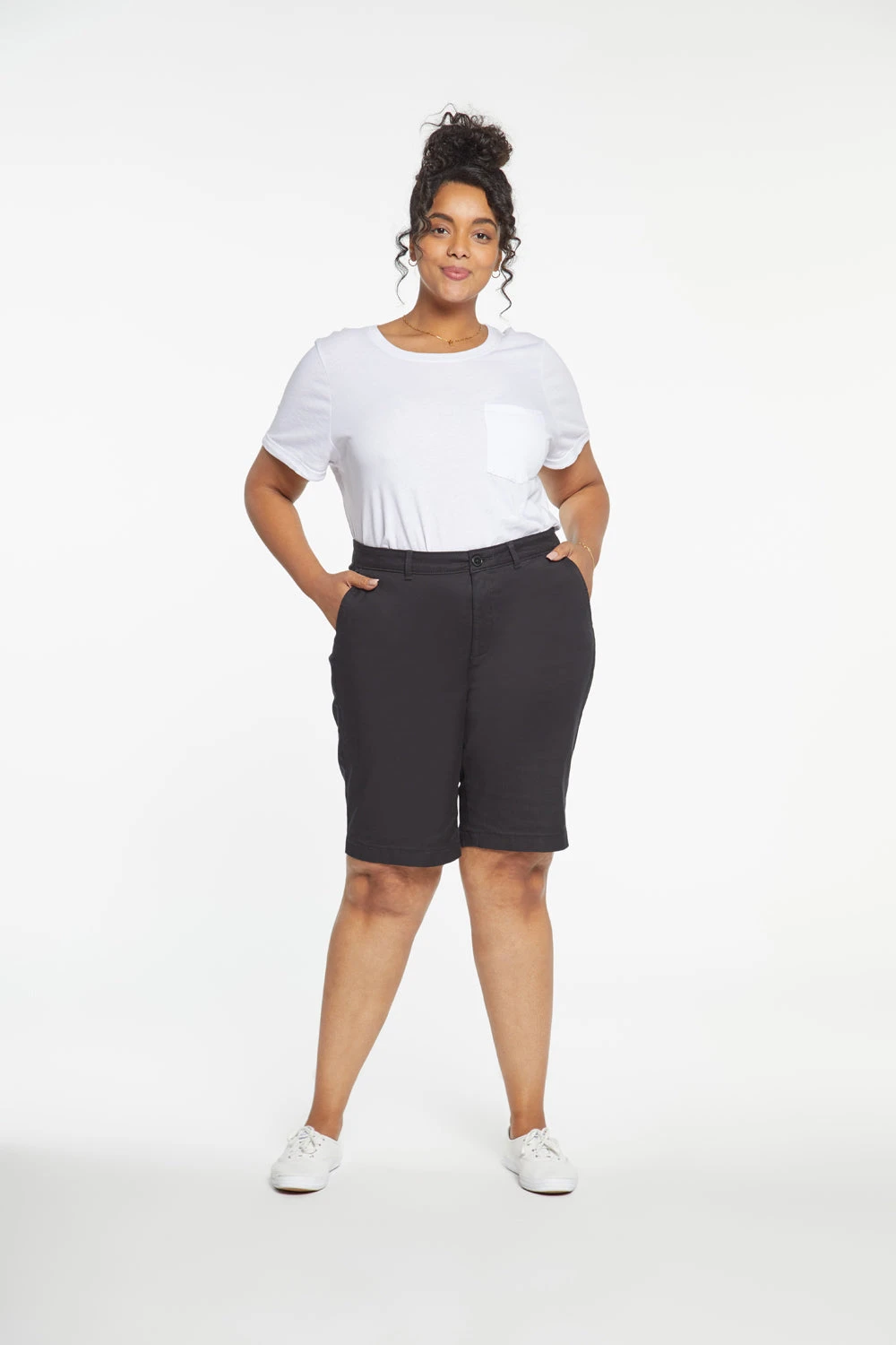 Bermuda Shorts In Plus Size - Black 6 Bermuda Shorts In Plus Size - Black - Image 6