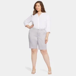 Bermuda Shorts In Plus Size - Pearl Grey -Nydj Apparel Shop WTST3766 916 DPA