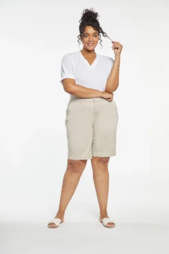 Bermuda Shorts In Plus Size - Feather 11 Bermuda Shorts In Plus Size - Feather -Nydj Apparel Shop WTST3766 FEATH 6