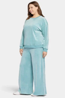 Velour Basic Sweatshirt In Plus Size - Dutch Blue -Nydj Apparel Shop WVCP8267 DTCHB 3 d7962eda 983e 41c6 a95b 0a80cb610b76