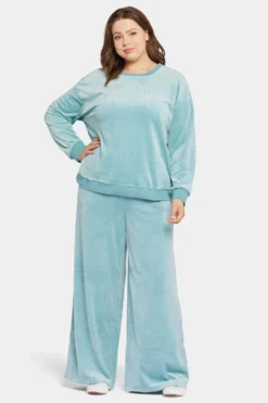 Velour Basic Sweatshirt In Plus Size - Dutch Blue -Nydj Apparel Shop WVCP8267 DTCHB 5 fce91ac2 944d 482d af2b c1ca9353137a