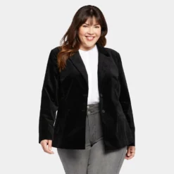 Classic Blazer Jacket In Plus Size - Black -Nydj Apparel Shop WVLE4183 858 DPA